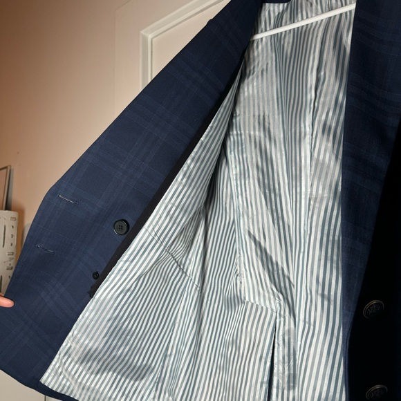 ORIA Dickey Jacket Blazer VERONICA BEARD Blue/Navy Double-Breasted Button Size 4 - Picture 12 of 16